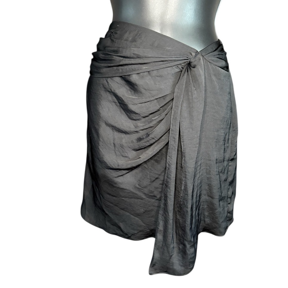 Naked Zebra women’s tie on the side and a draped, layered look black mini skirt - Picture 5 of 9